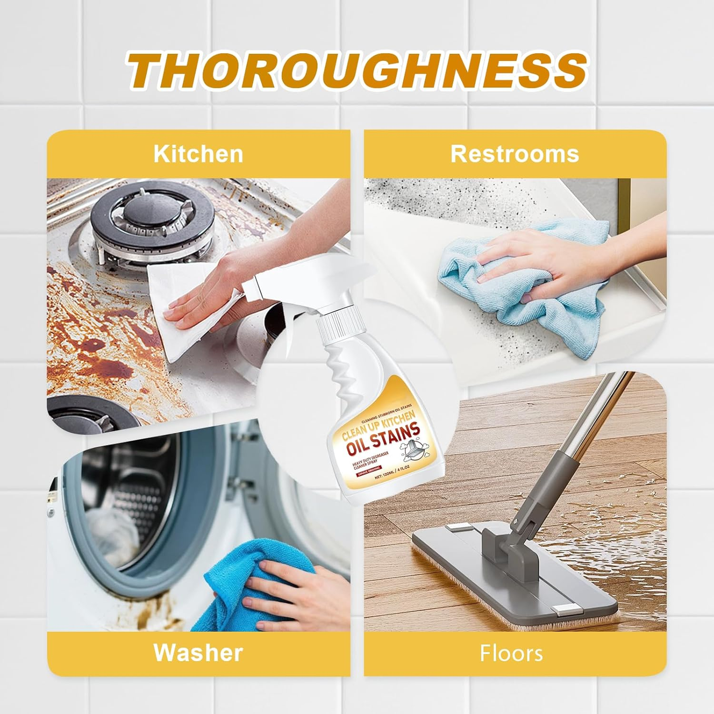 🔥LAST DAY 49% OFF - ✨Alcuras Kitchen Oil Stain Cleaner🧽