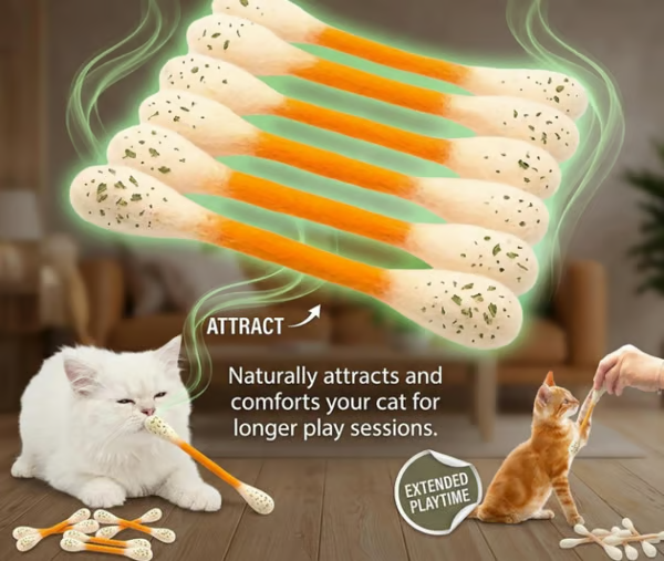 (🎁Last Day 49% OFF)❤️For happy, healthy, and active indoor cats🐱Swabs Large Size Cat Toys with Catnip