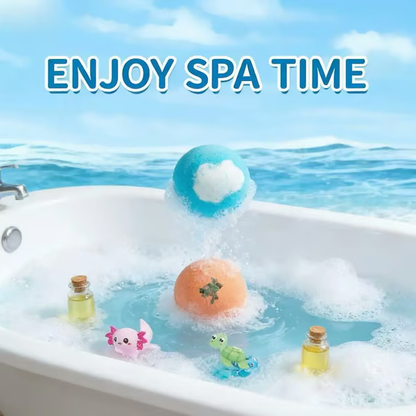 🔥LAST DAY 49% OFF-12-Pack Kids Bath Bombs with Surprise Spring Toys Inside - Easter Basket Stuffers for Boys & Girls - Skin-Soothing Bath Fizzies Gift Set (Ages 3+)