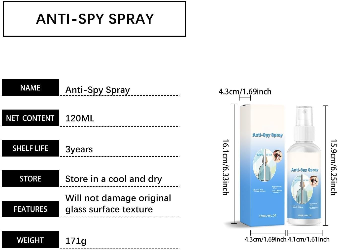 🔥Last Day 50% OFF - ✨Instant Frosted Glass Privacy SprayAnti-Spy Opaque Coating | UV Resistant Removable 120ml 🪟