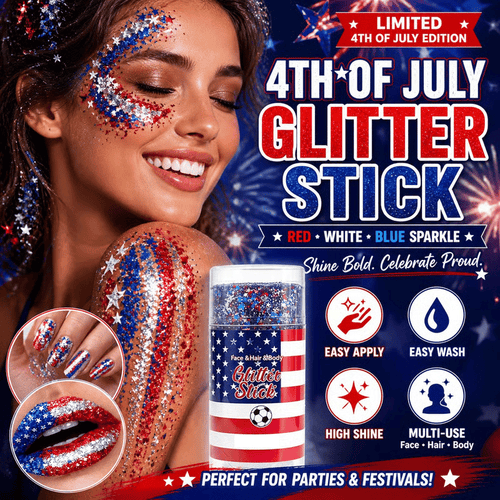 🔥Last Day 50% OFF🦅4th of July Glitter Stick✨🔔Red, White & Blue Body & Hair Sparkle