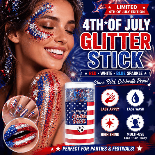 🔥Last Day 50% OFF🦅4th of July Glitter Stick✨🔔Red, White & Blue Body & Hair Sparkle