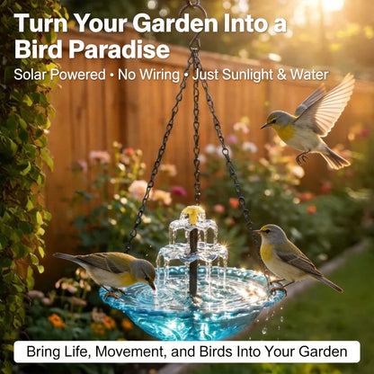 🔥Last Day 49% OFF - 🐦Solar Cascade Hanging Bird Bath Fountain⛲️✨