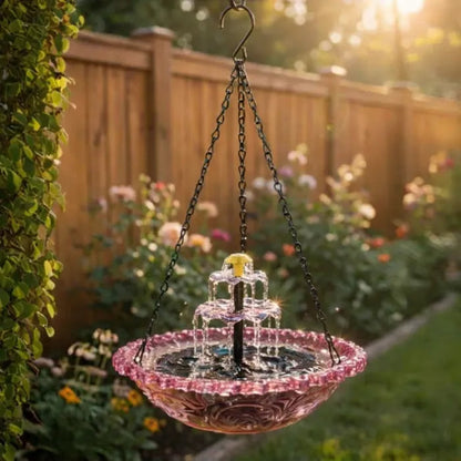 🔥Last Day 49% OFF - 🐦Solar Cascade Hanging Bird Bath Fountain⛲️✨