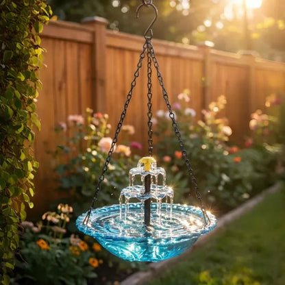 🔥Last Day 49% OFF - 🐦Solar Cascade Hanging Bird Bath Fountain⛲️✨