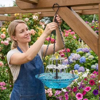 🔥Last Day 49% OFF - 🐦Solar Cascade Hanging Bird Bath Fountain⛲️✨