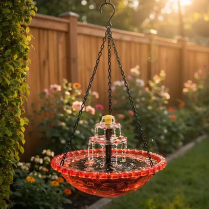 🔥Last Day 49% OFF - 🐦Solar Cascade Hanging Bird Bath Fountain⛲️✨