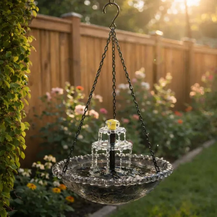 🔥Last Day 49% OFF - 🐦Solar Cascade Hanging Bird Bath Fountain⛲️✨