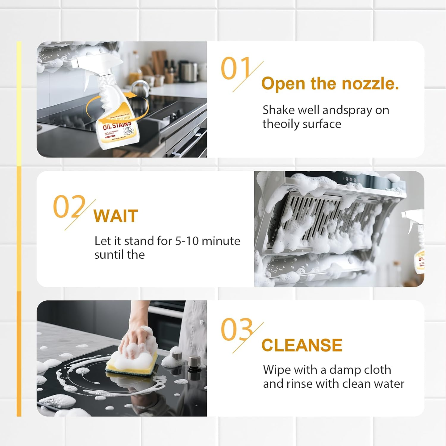 🔥LAST DAY 49% OFF - ✨Alcuras Kitchen Oil Stain Cleaner🧽