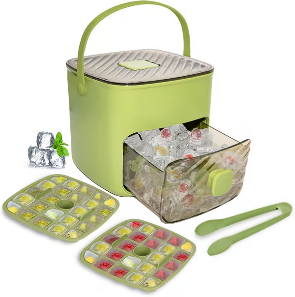 🔥LAST DAY 50% OFF - 🧊Portable Ice Maker with Lid and Storage Box (✨Includes Ice Tongs)