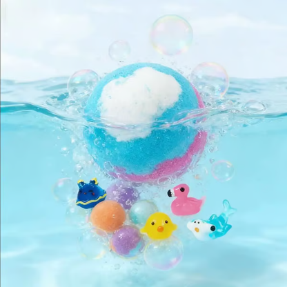 🔥LAST DAY 49% OFF-12-Pack Kids Bath Bombs with Surprise Spring Toys Inside - Easter Basket Stuffers for Boys & Girls - Skin-Soothing Bath Fizzies Gift Set (Ages 3+)