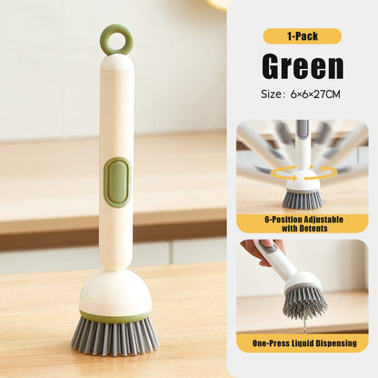 🔥6-in-1 Rotatable Dish Brush with Detergent Dispenser