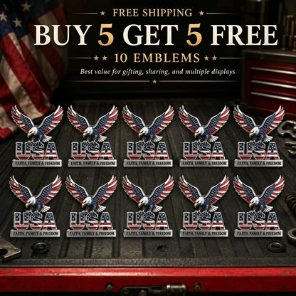 🇺🇸250th Anniversary 50% OFF - ★USA Faith, Family & Freedom★ Metal Emblem🦅