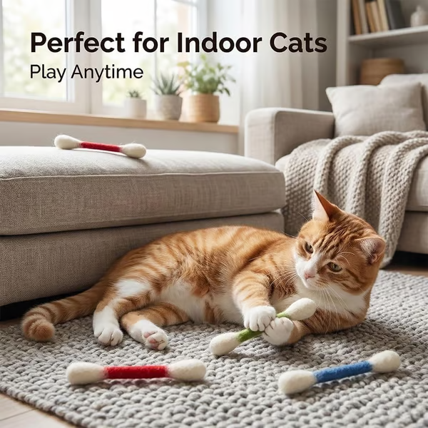 (🎁Last Day 49% OFF)❤️For happy, healthy, and active indoor cats🐱Swabs Large Size Cat Toys with Catnip