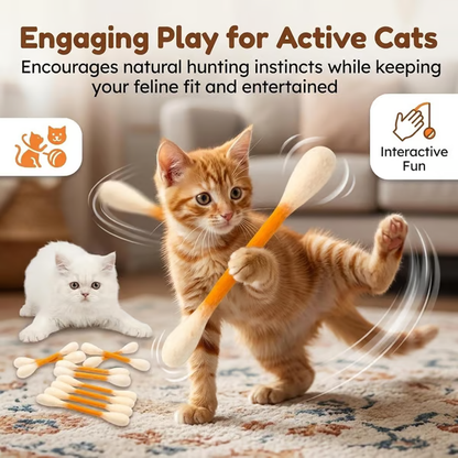 (🎁Last Day 49% OFF)❤️For happy, healthy, and active indoor cats🐱Swabs Large Size Cat Toys with Catnip